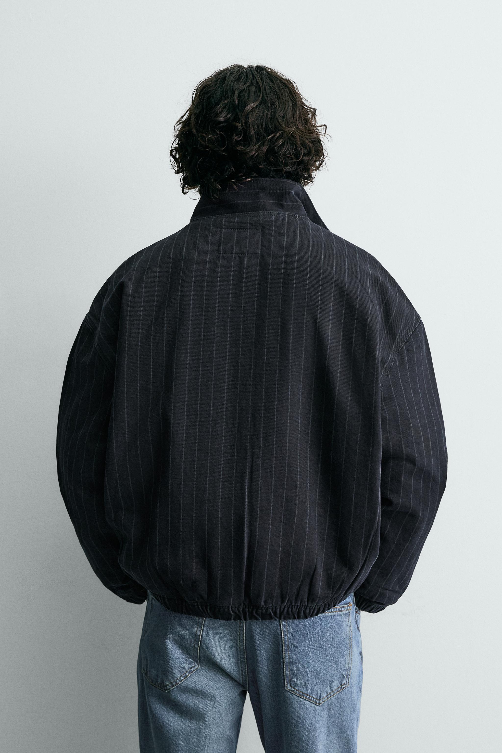 EMBROIDERED STRIPED DENIM JACKET